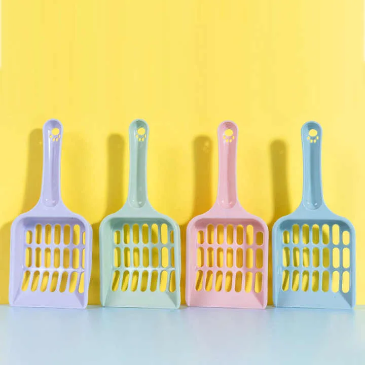 لبلاستيك الملونة مجرفة الرمل لطيفCat Litter Scoop Plastic Colorful Sand Shovel Cute Style