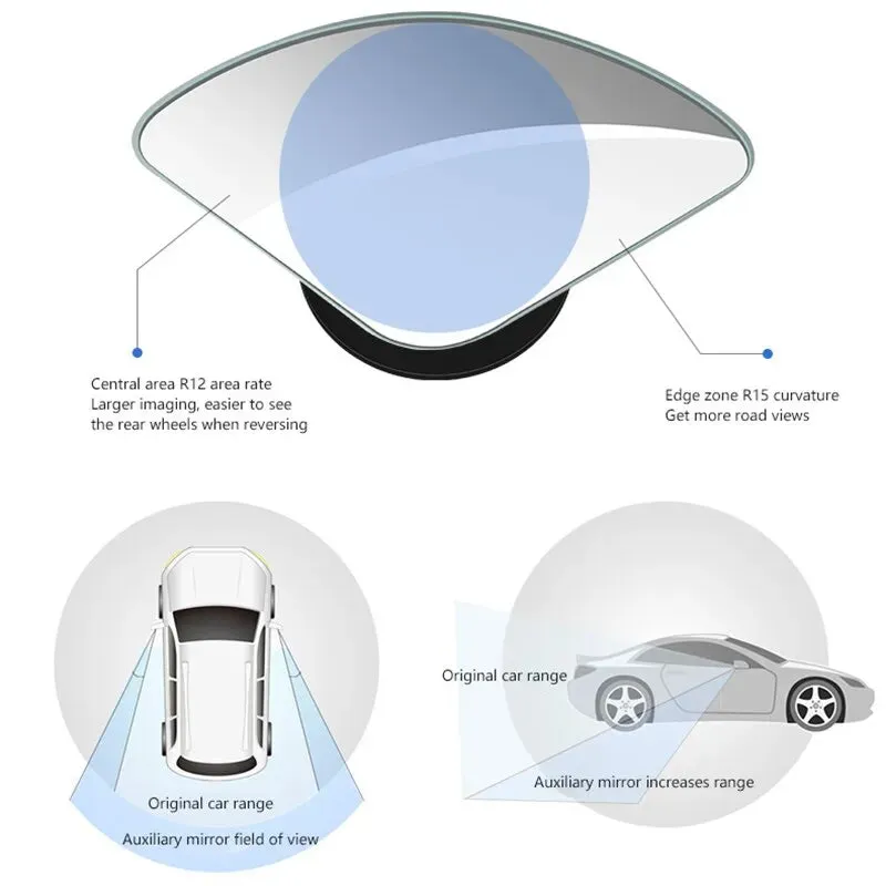 2pcs Car Blind Spot Mirrors 360 Adjustable Rearview Mirrors for Cars Hd Frameless Small Round Mirrors