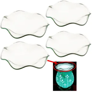 4 Pack Replacement Glass Dish Electric Lamps Oil Aromatherapy Tart Warmers 3.25"