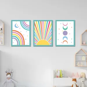 Abstract Boho Framed Wall Art (Set of 3)