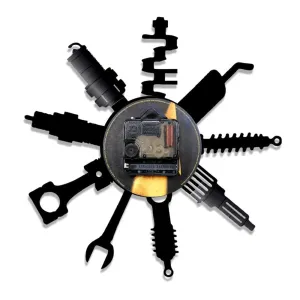 Auto Repair Shop Wall Sign Decorative Modern Led Vinyl Record Wall Clock Car