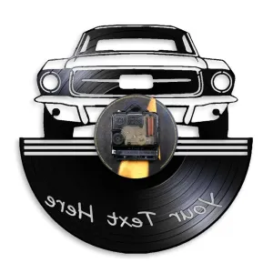 Auto Service Wall Art Garage Led Vinyl Record Wall Clock Custom your Name Number