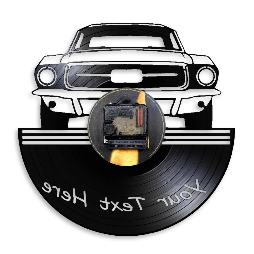 Auto Service Wall Art Garage Led Vinyl Record Wall Clock Custom your Name Number