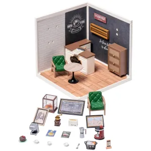 Create Plastic Diy Miniature House Cafe Energy Supply Store Funny Toys Building Block Sets for Kids