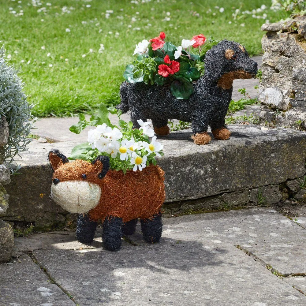 Flamboya 35cm Foxy Rattan Funimal Planter