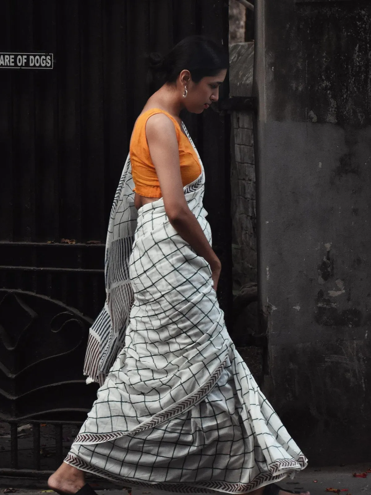 Geometry Check Saree