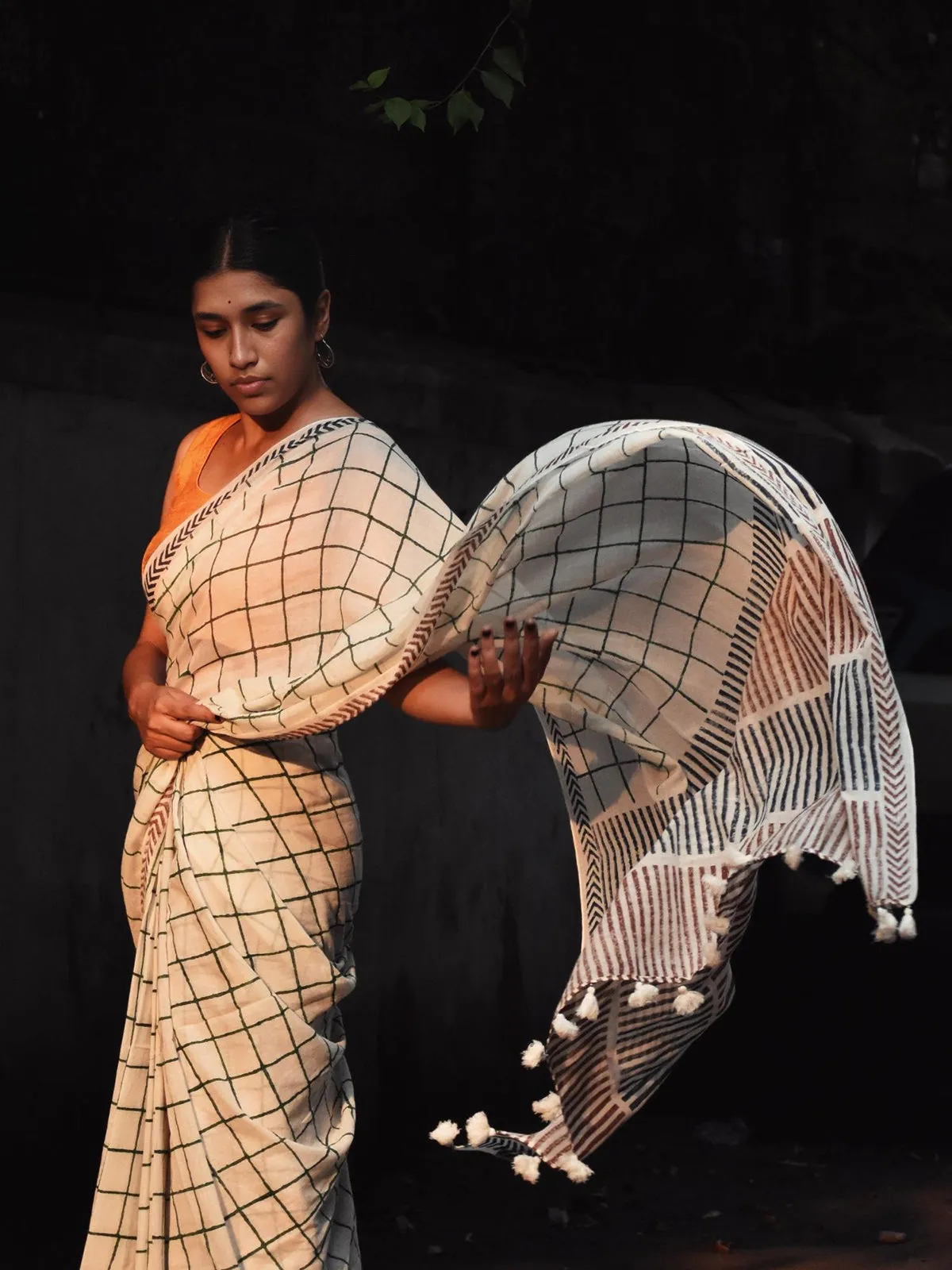 Geometry Check Saree