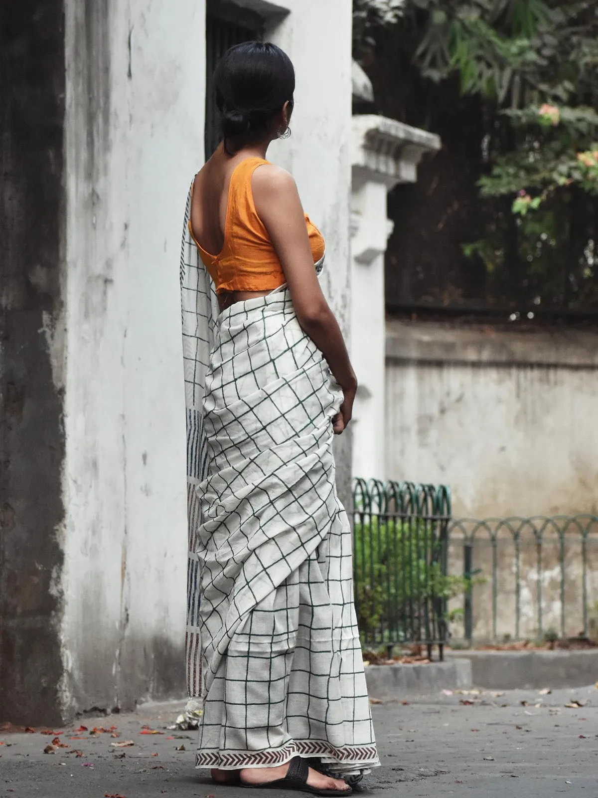 Geometry Check Saree
