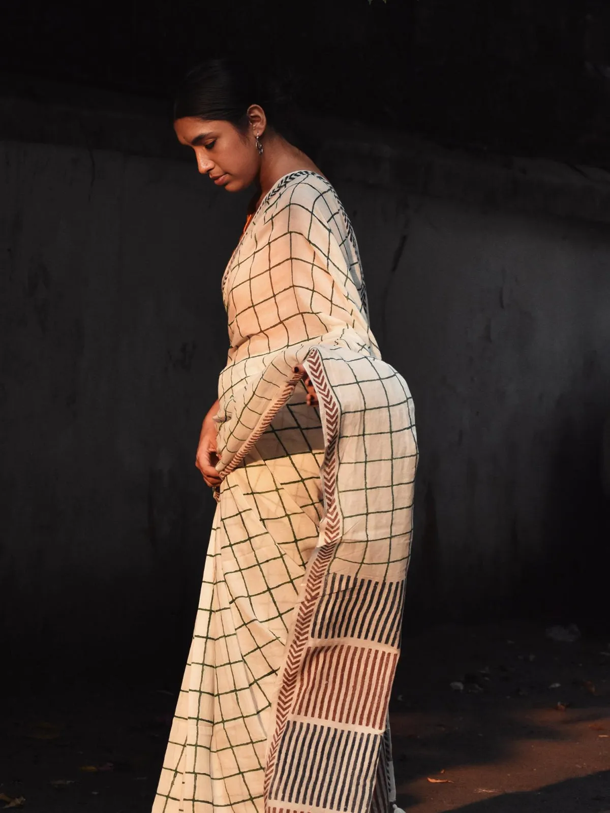 Geometry Check Saree