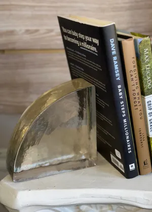 Glass Quarter Round Bookends