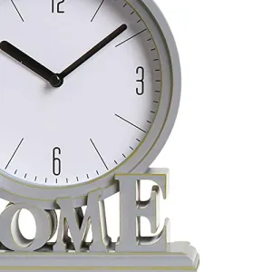 LICHTS Vintage Style Desk Clock Office Mantel Non Ticking for Loft Decors Dorm Home Gray