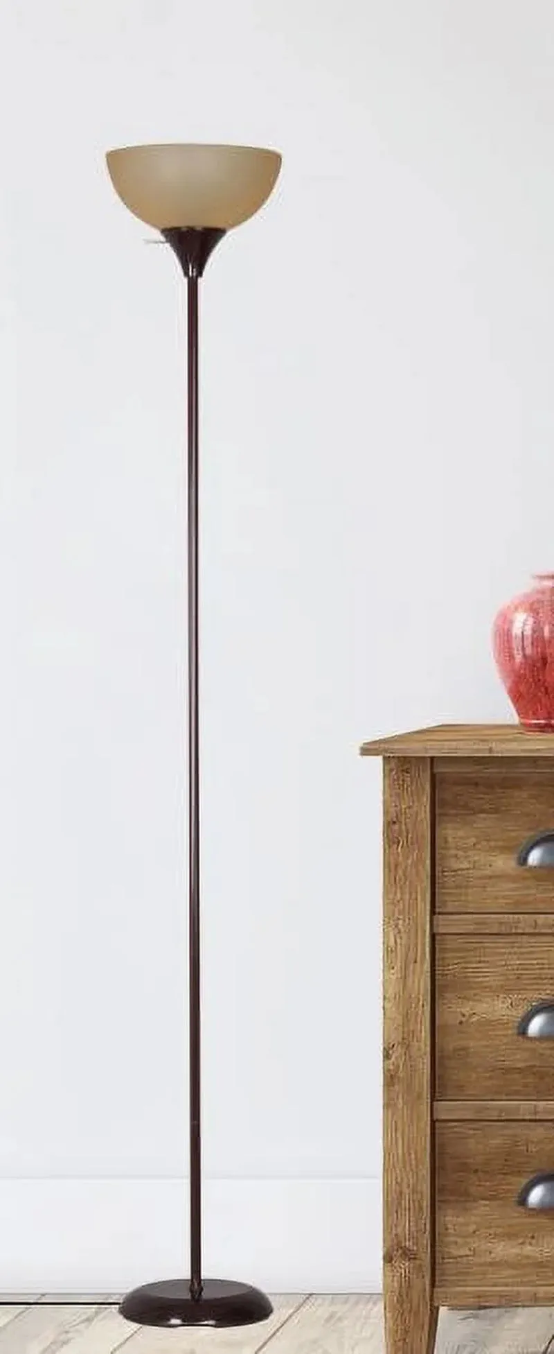 Mainstays 71" Brown Floor Lamp, Modern Design