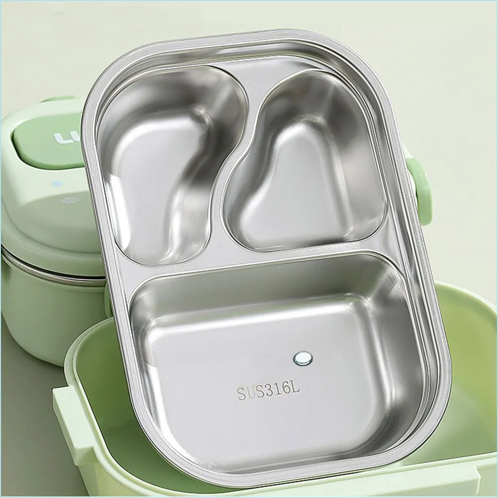 Mint Panda Lunch Time 2 pcs Stainless Steel Kids Lunch Box with matching Lunch Bag