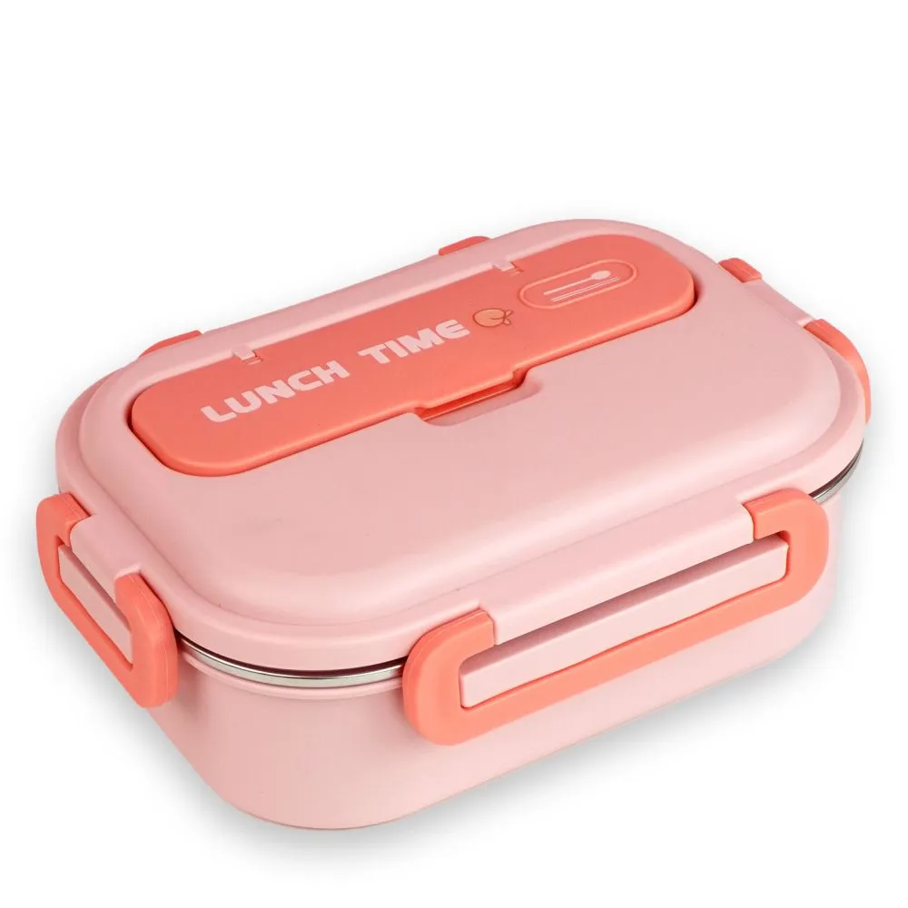 Pink Lunch Time 2 pcs Stainless Steel Kids Lunch Box with matching Lunch Bag
