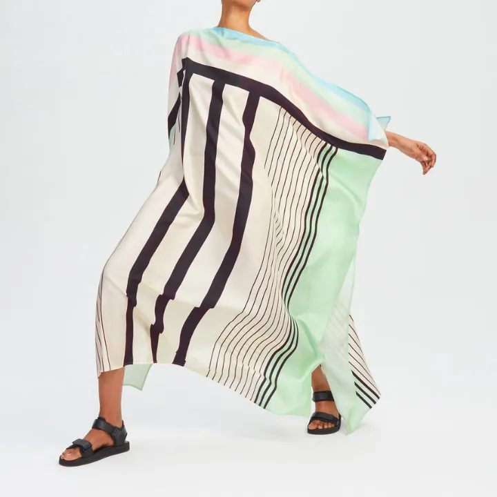 Silken Angles Premium Geometric Kaftan KAF0061