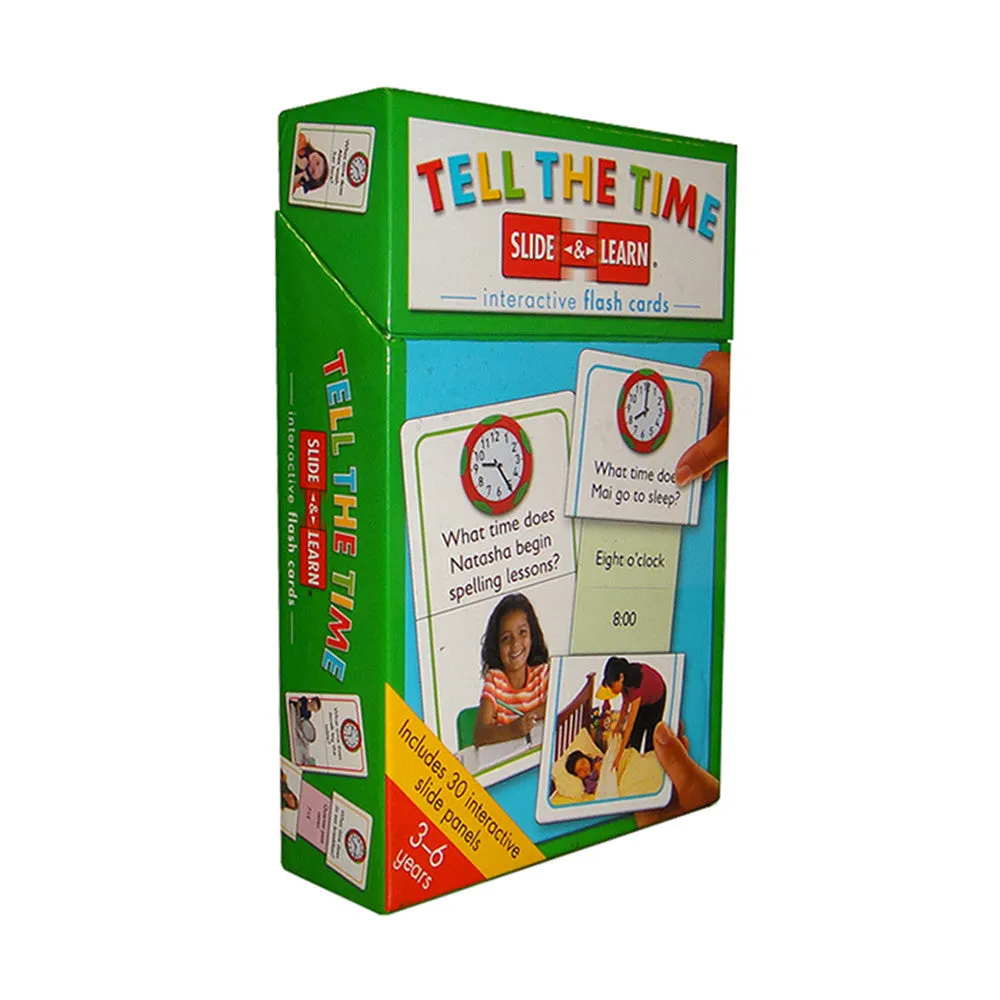 Slide-&-Learn: Tell the Time<br> <span style="font-size: 11px; font-family:Helvetica,Arial,sans-serif;">Interactive Flash Cards</span>
