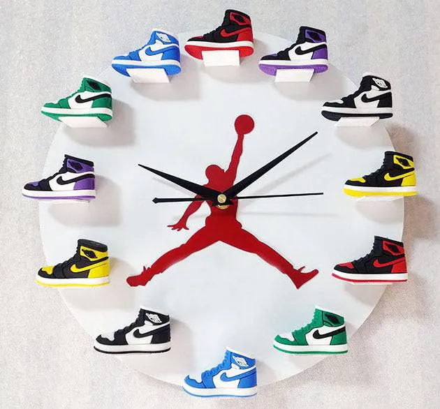 Wall Clocks Living Room Decoration 30cm Small Basketball Shoes