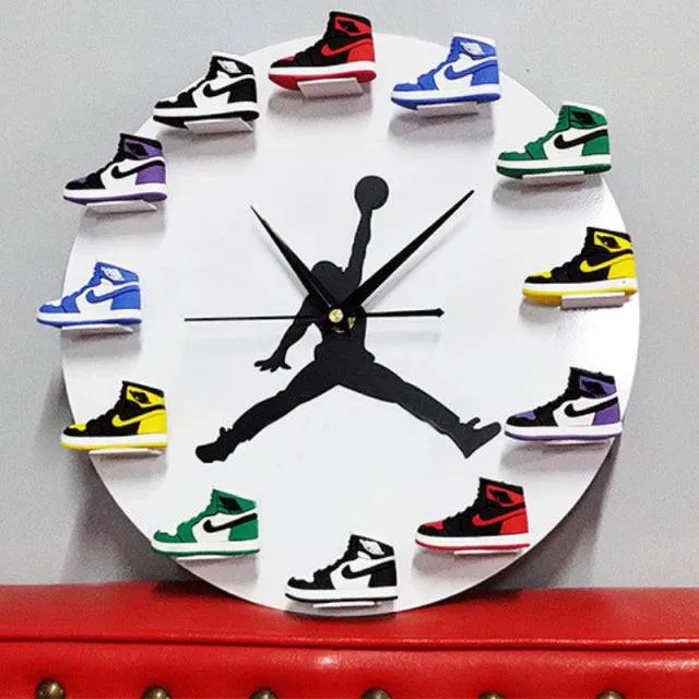 Wall Clocks Living Room Decoration 30cm Small Basketball Shoes
