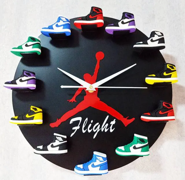 Wall Clocks Living Room Decoration 30cm Small Basketball Shoes