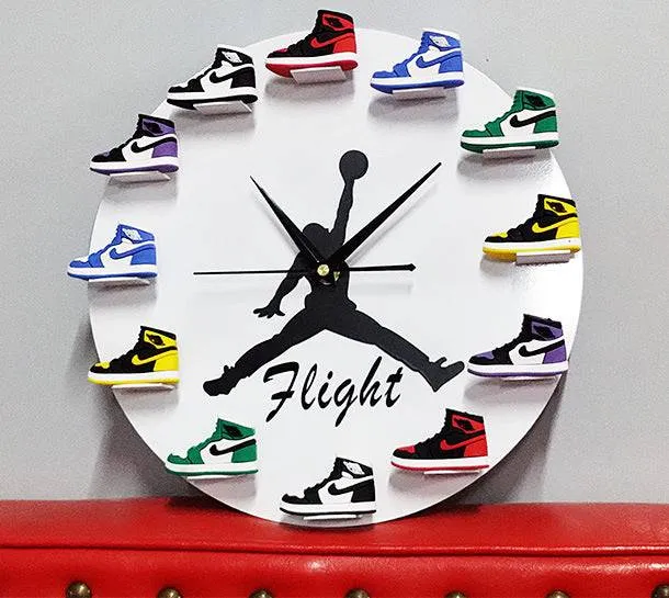 Wall Clocks Living Room Decoration 30cm Small Basketball Shoes