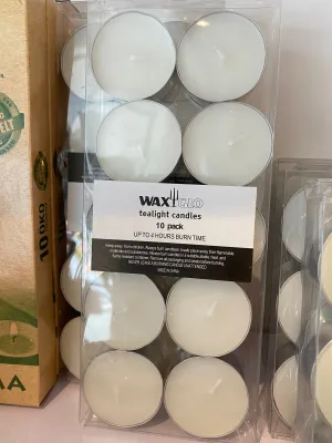 Waxglo Unscented Tealight Candles 4hr Tealight Candles - PKT 10
