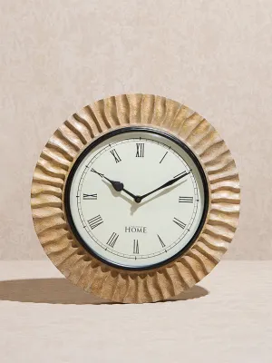 Westside Home Brown Textured Wooden Wall Clock